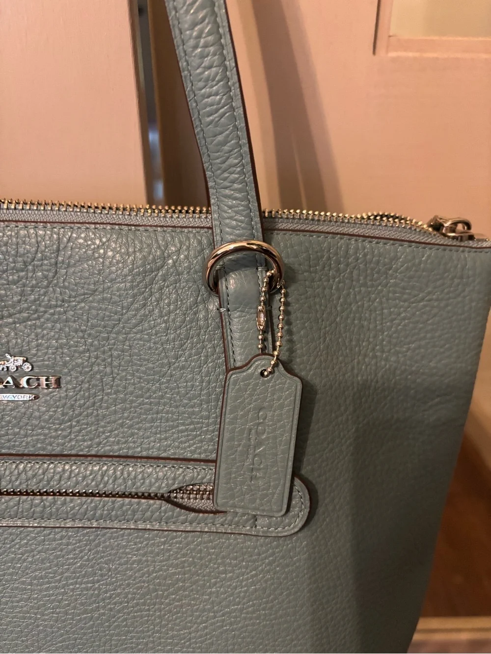 Coach Pebbled Leather Taylor tote marine